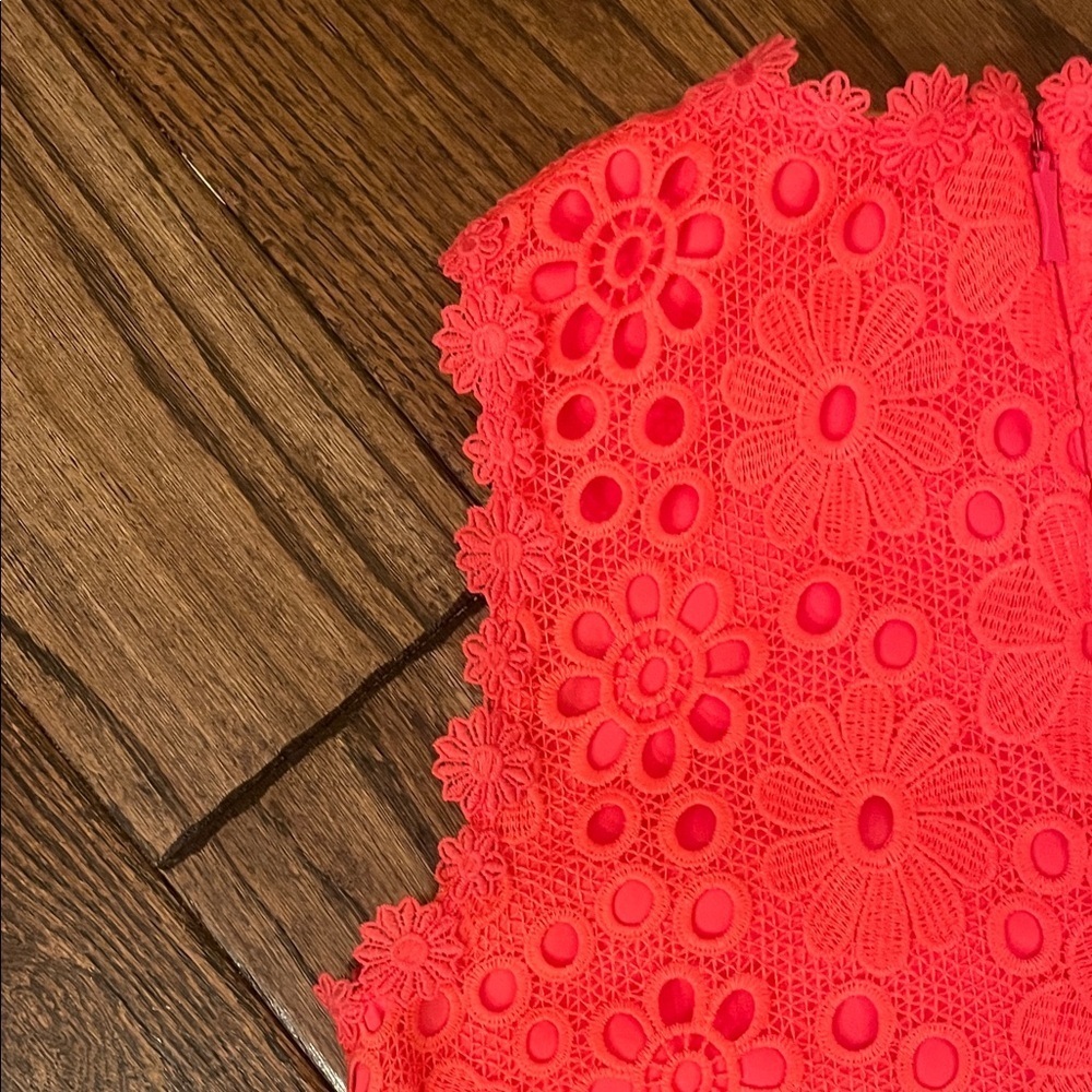 Kate Spade Coral Lace Shift Dress Size 0 - Picture 13 of 13